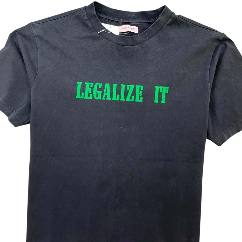 Men's Legalize It Distressed T-Shirt Black Size M