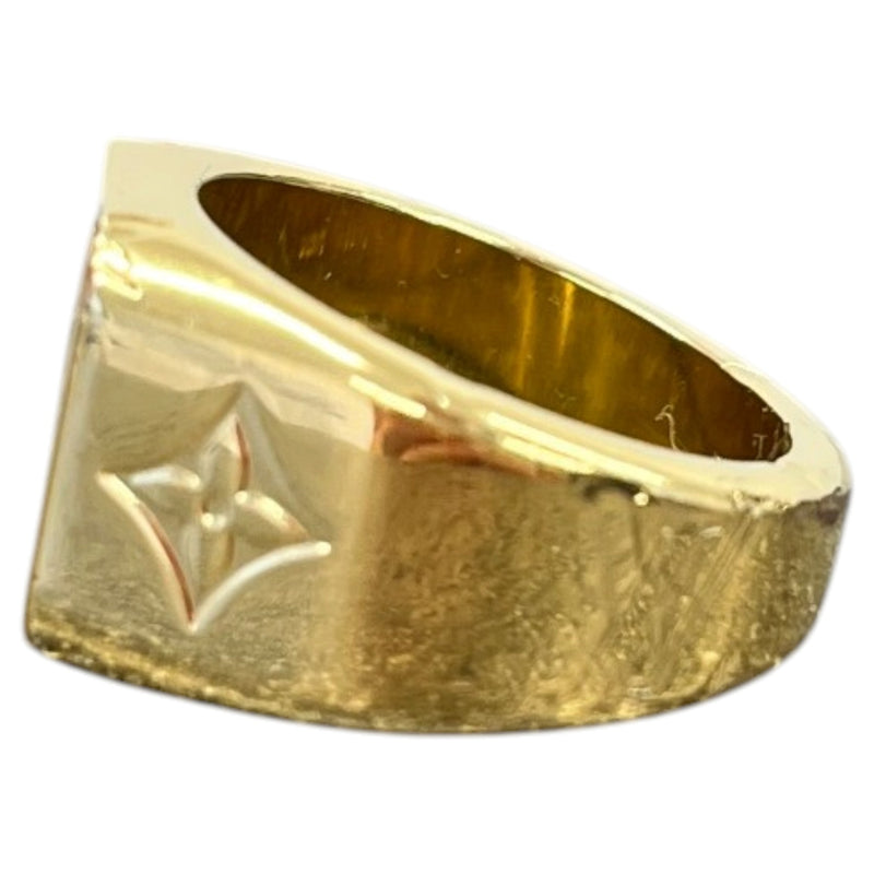 Men's Monogram Signet Ring Gold Size M