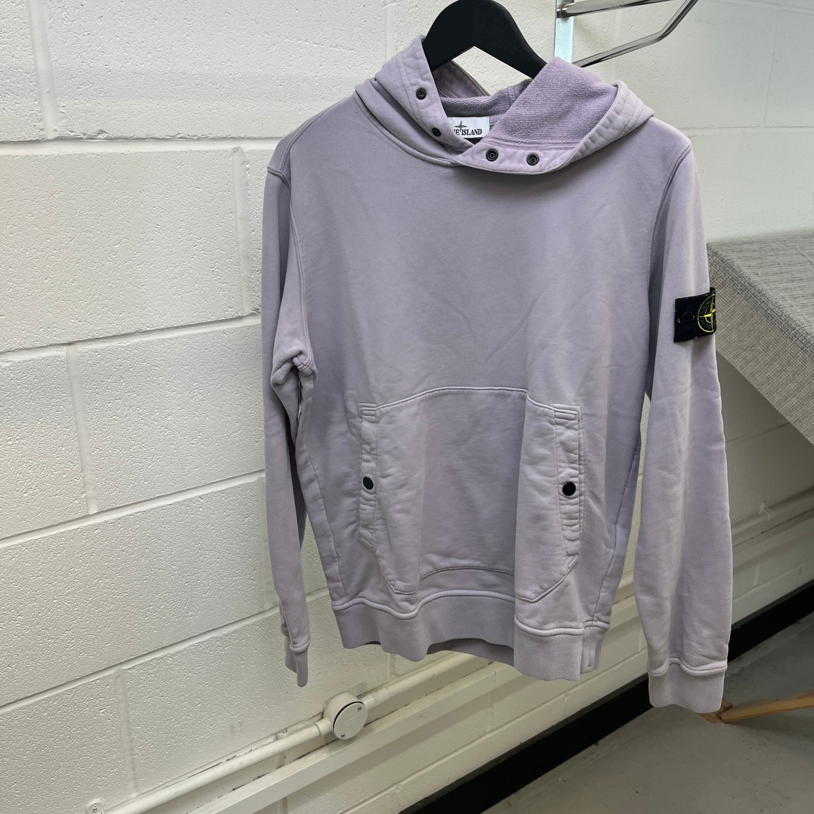 Men's Applique Logo Hoodie Purple Size M - Photo 9