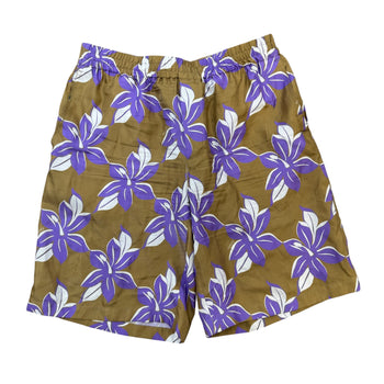 Men's Floral Print Shorts Beige Size M / W32