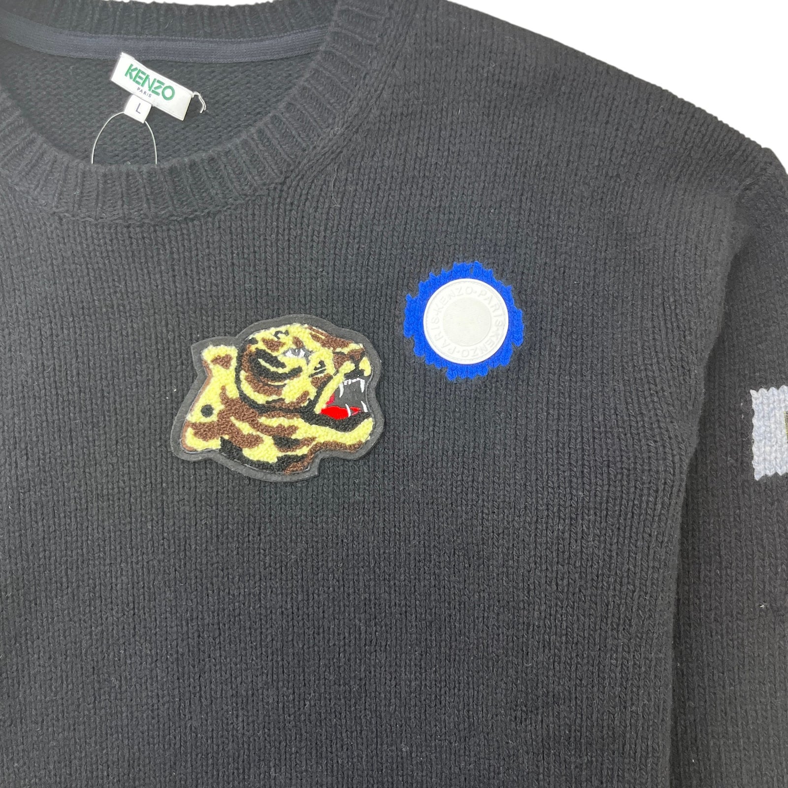 Men's Patch Logo Jumper Black Size L - Photo 5