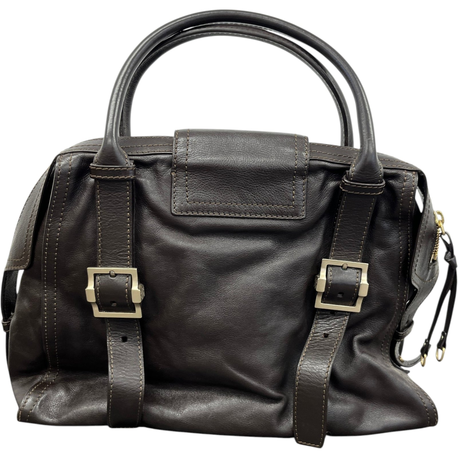 Women's Buckle Detail Handbag Brown - Photo 3