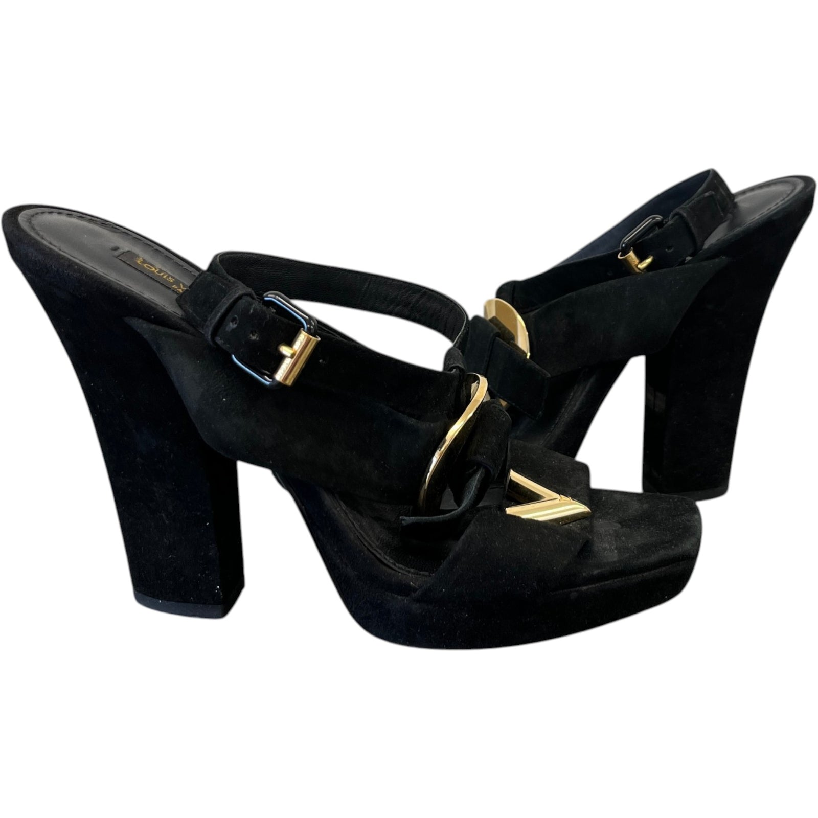 Women's V Logo Heels Black Size EU 39 / UK 6 - Photo 3