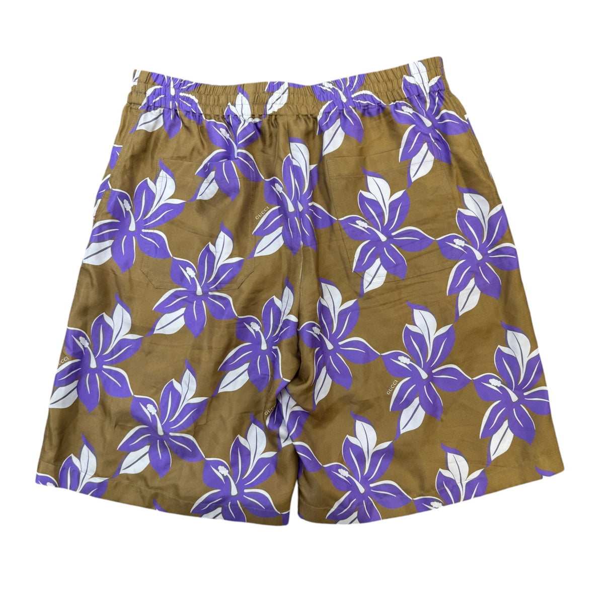 Men's Floral Print Shorts Beige Size M / W32 - Photo 2