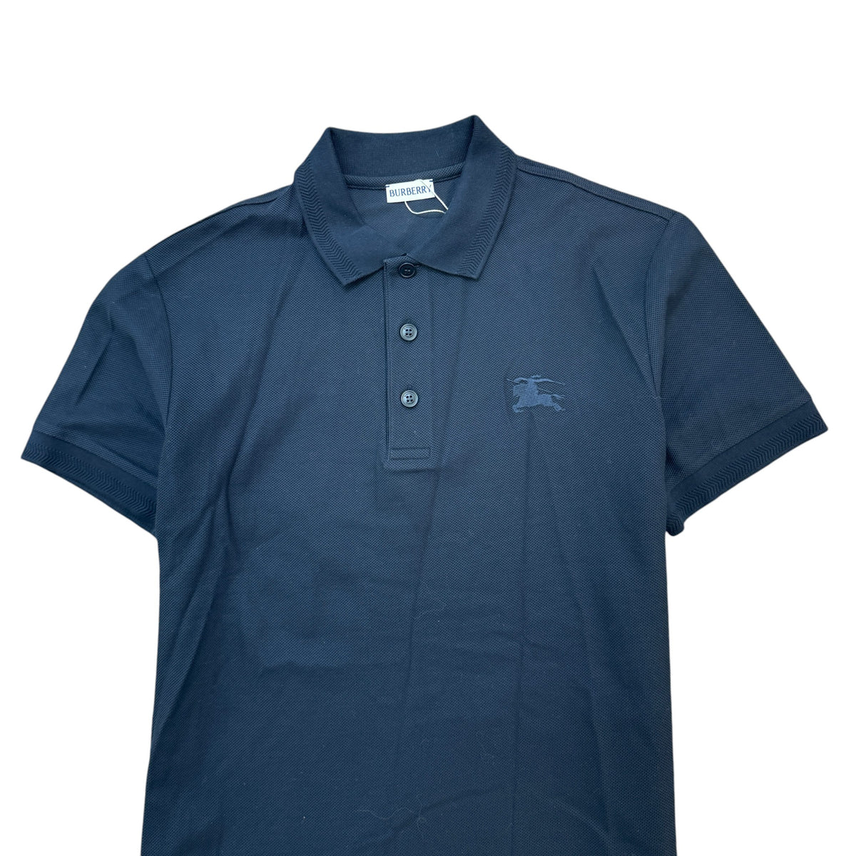 Men's Embroidered Logo Polo Shirt Navy Size M - Photo 4