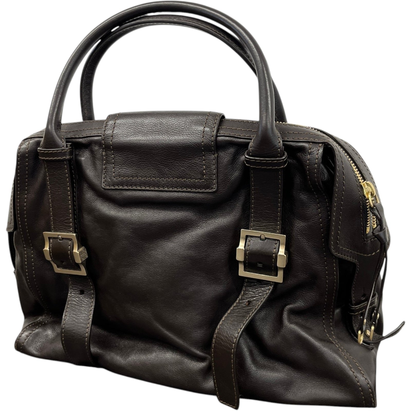 Women's Buckle Detail Handbag Brown - Photo 9