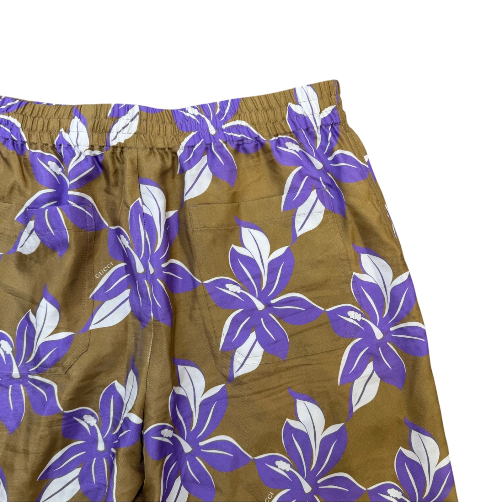 Men's Floral Print Shorts Beige Size M / W32 - Photo 4