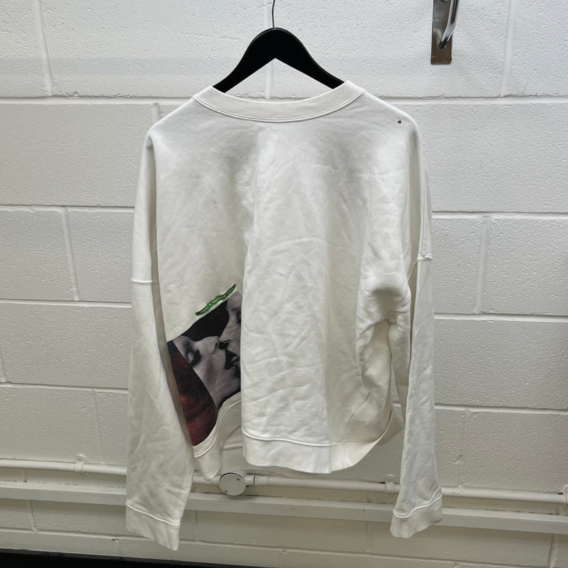 Men's Photo Print Sweatshirt White Size L