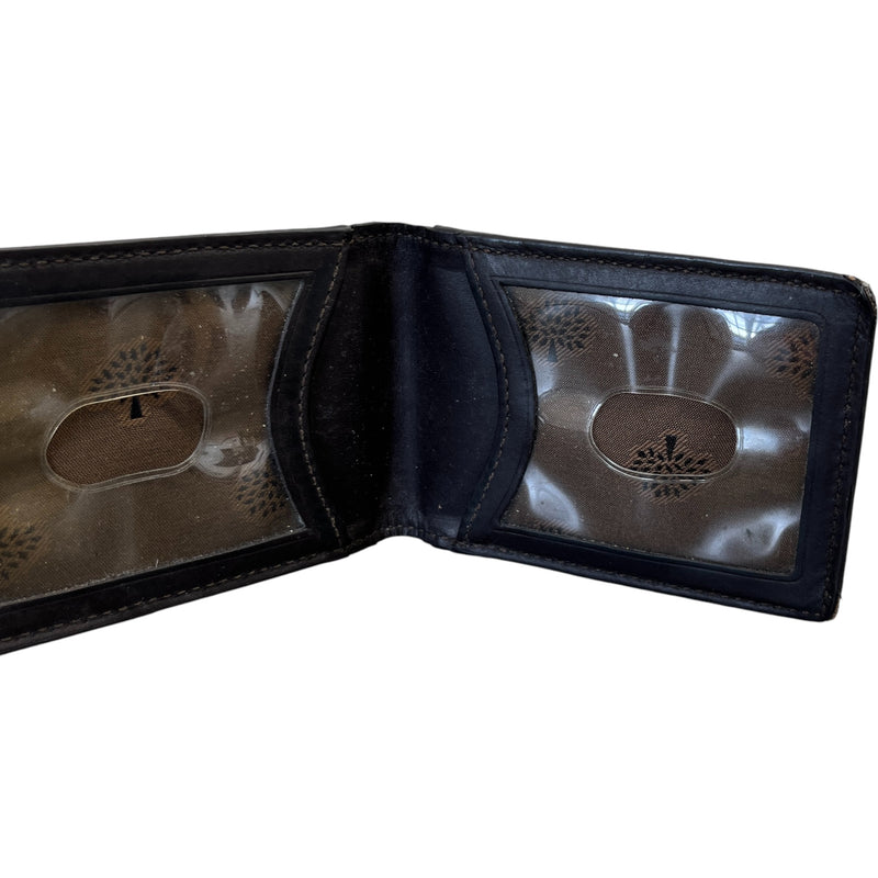 Men's Leather Logo Card Holder Brown