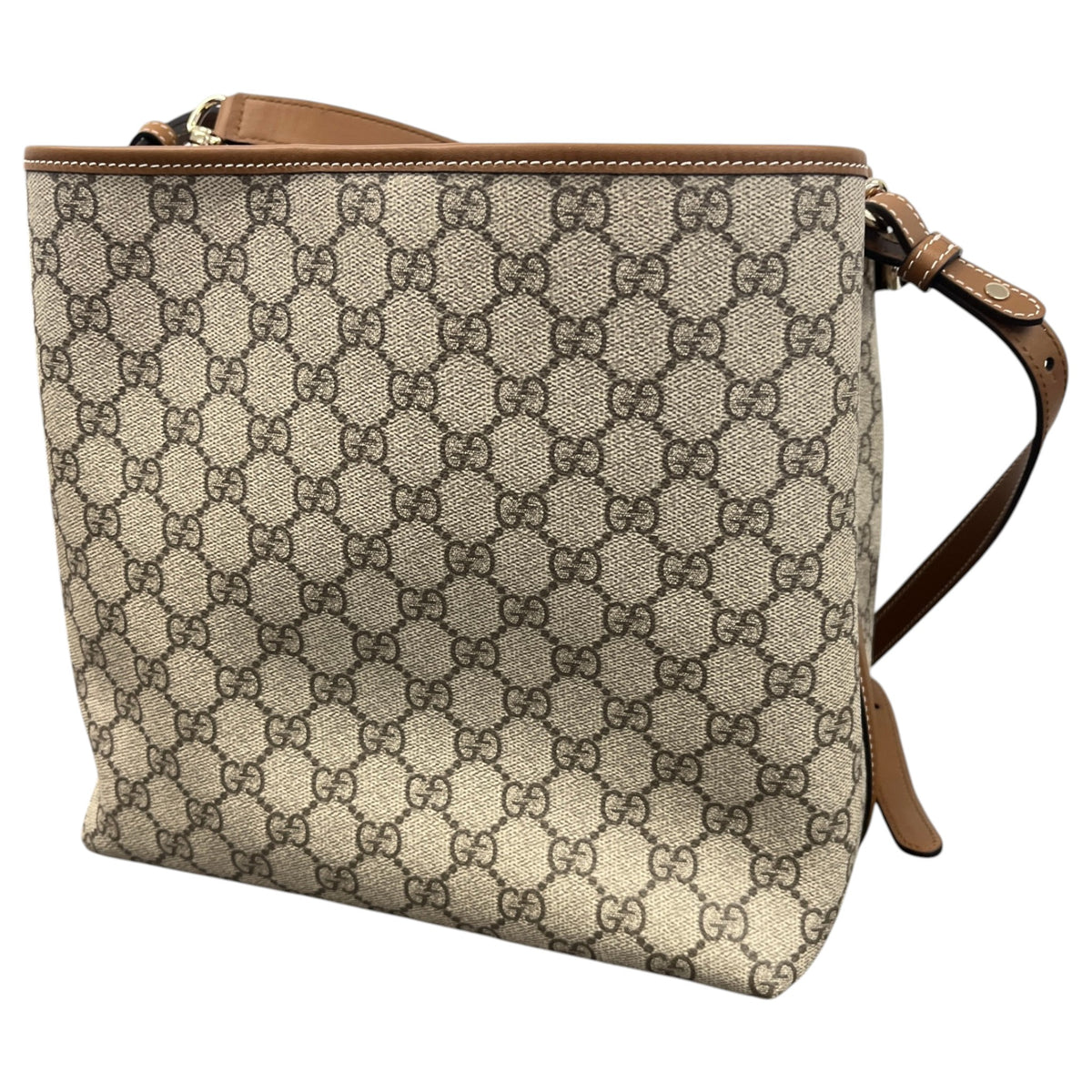 Women's GG Supreme Emblem Handbag Beige - Photo 9