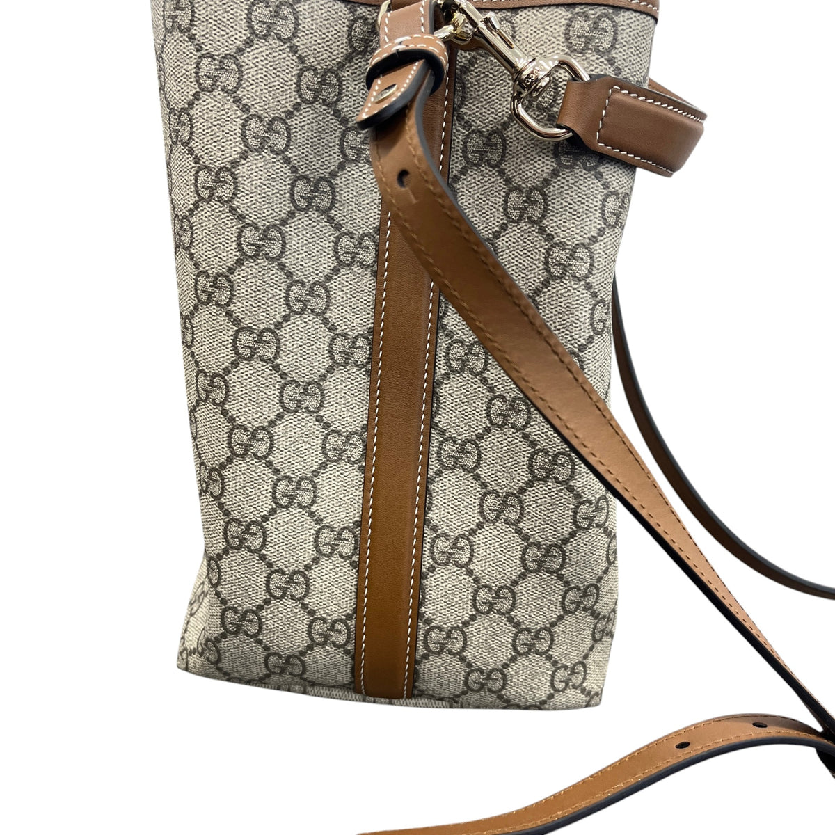 Women's GG Supreme Emblem Handbag Beige - Photo 7