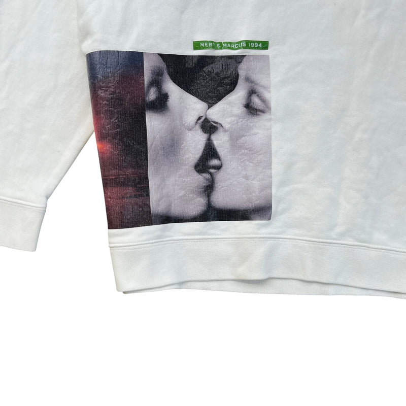 Men's Photo Print Sweatshirt White Size L