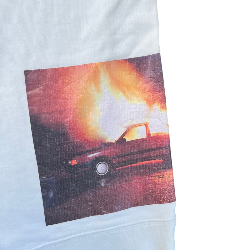 Men's Photo Print Sweatshirt White Size L