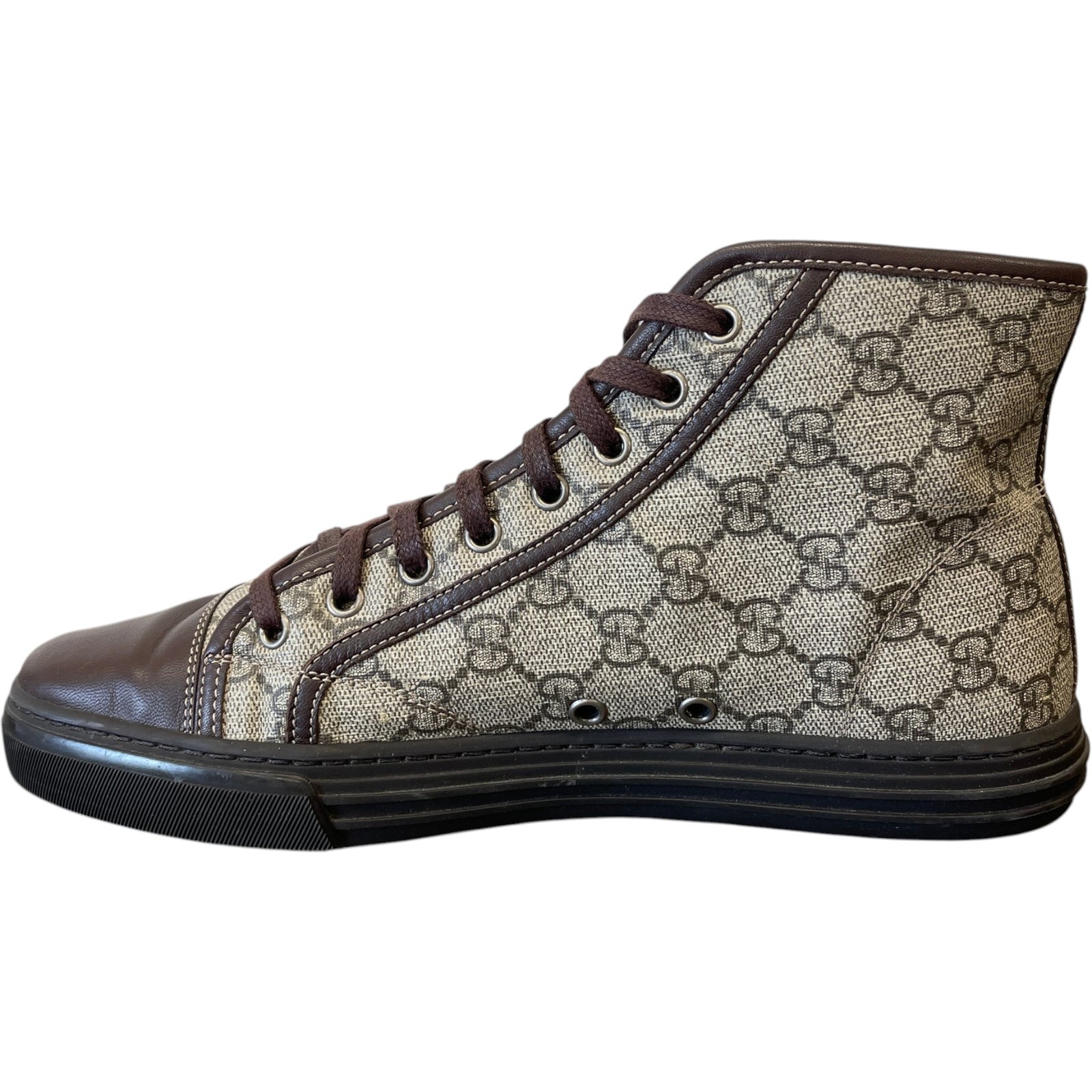 Men's Gg Supreme High Trainers Brown Size EU 41.5 / UK 7.5 - Photo 2