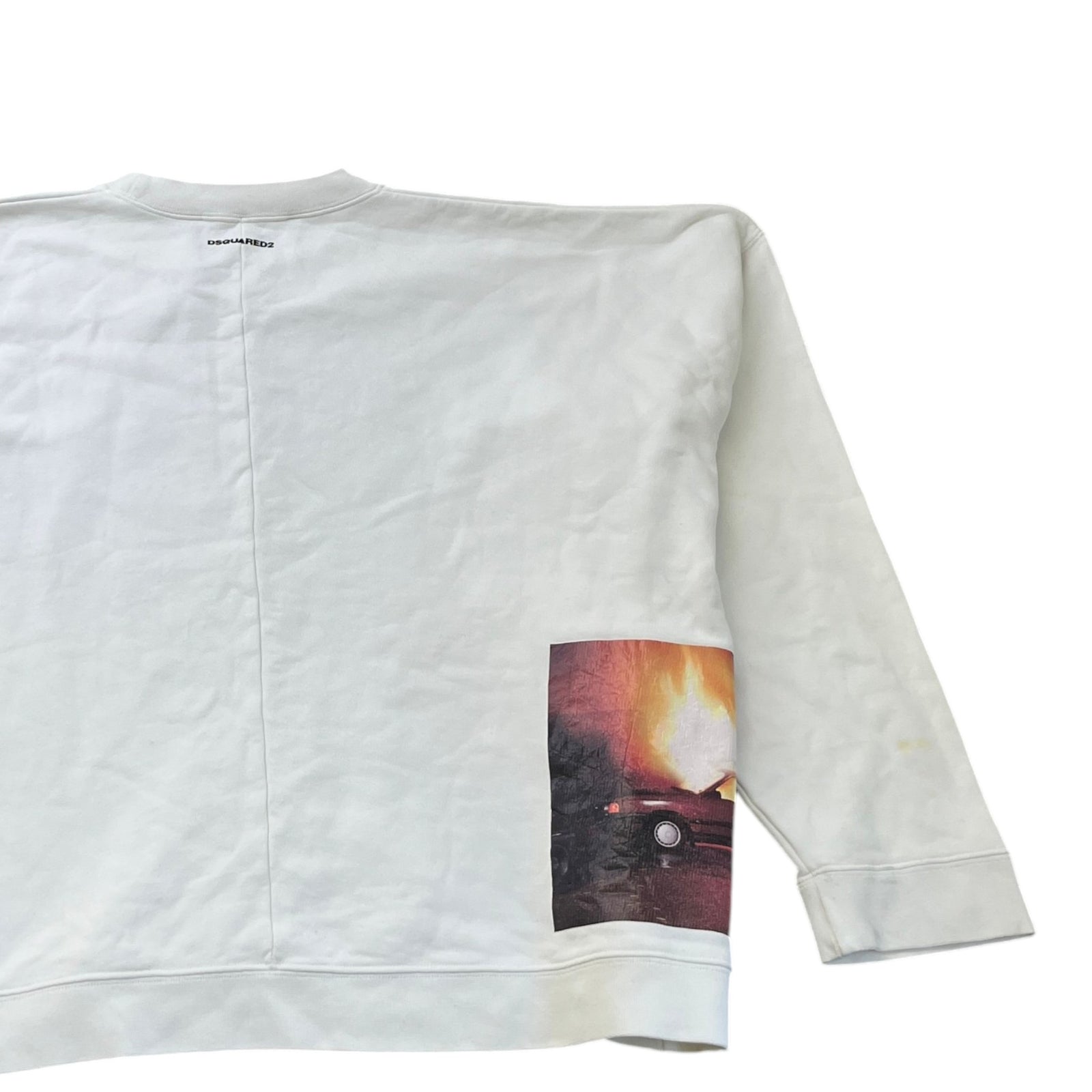 Men's Photo Print Sweatshirt White Size L - Photo 4