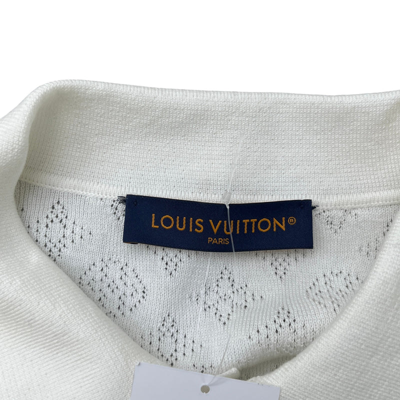Men's Monogram Pointelle Shirt White Size XL