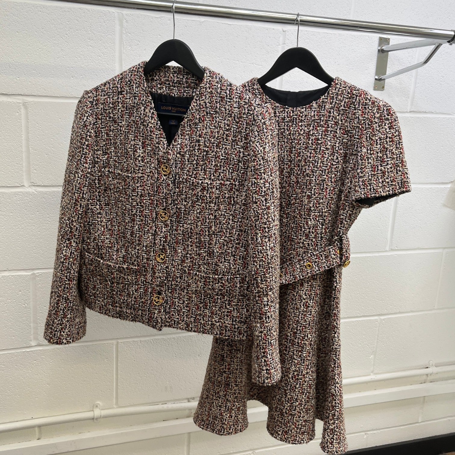 Women's Tweed Belted Skater Dress & Blazer Top Multi-Coloured Size M - Photo 16