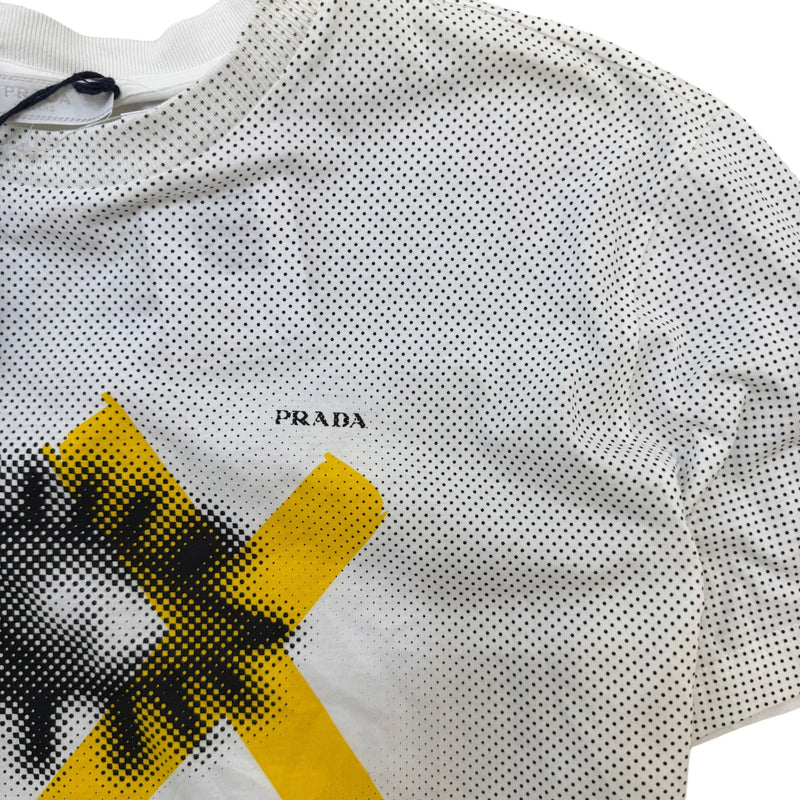 Men's Logo Print  Dot X-Ray T-Shirt White Size L