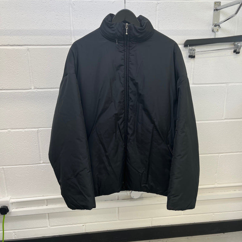 Men's Logo Print Down Jacket Black Size XXL