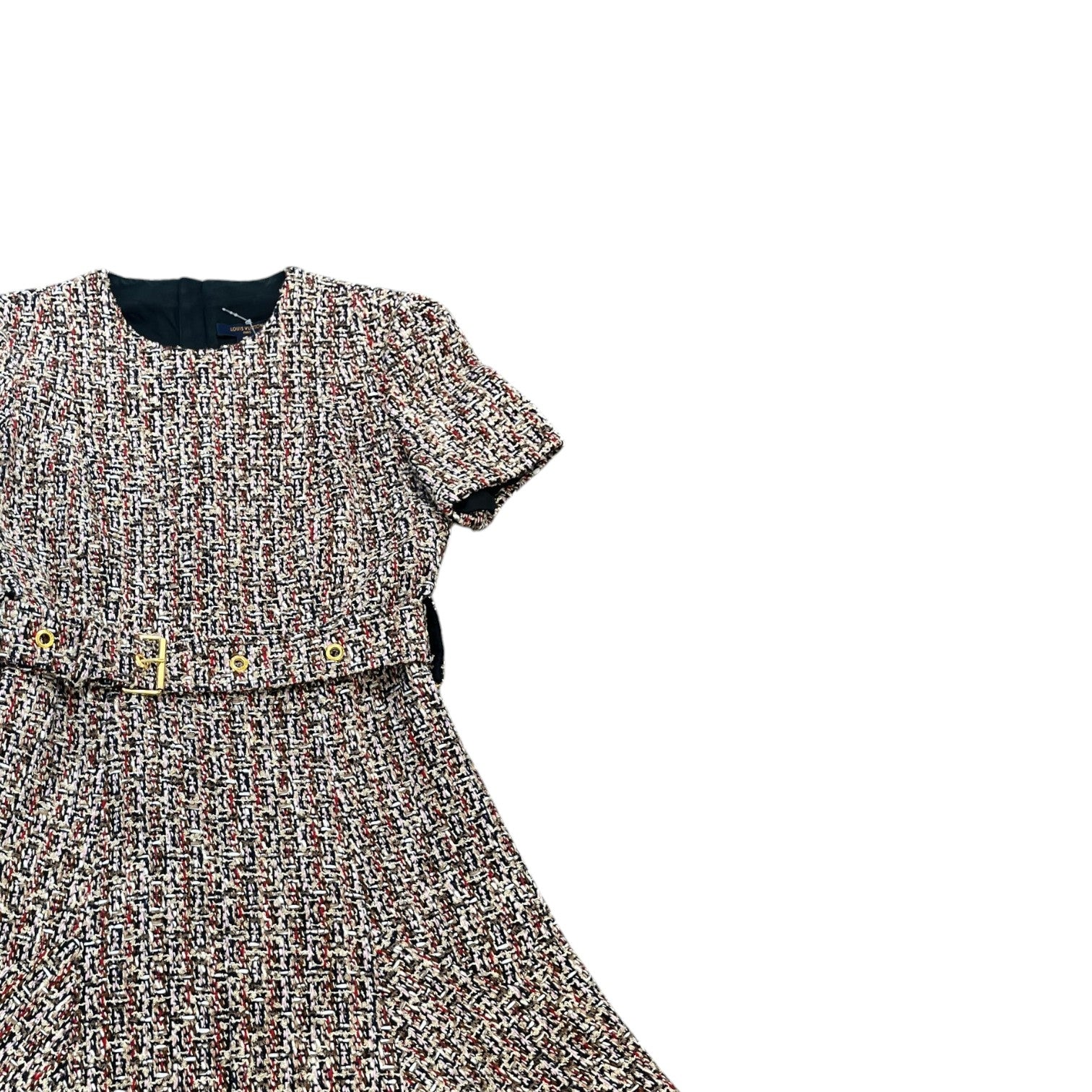 Women's Tweed Belted Skater Dress & Blazer Top Multi-Coloured Size M - Photo 4