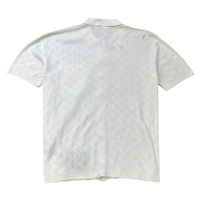Men's Monogram Pointelle Shirt White Size XL