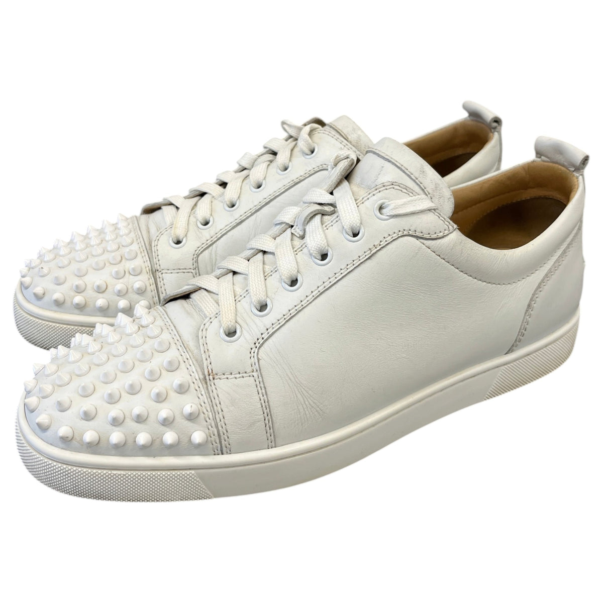 Men's Louis Junior Spikes Flat Low Trainers White Size UK 9.5 / EU 43.5 - Photo 9