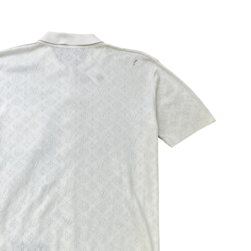 Men's Monogram Pointelle Shirt White Size XL