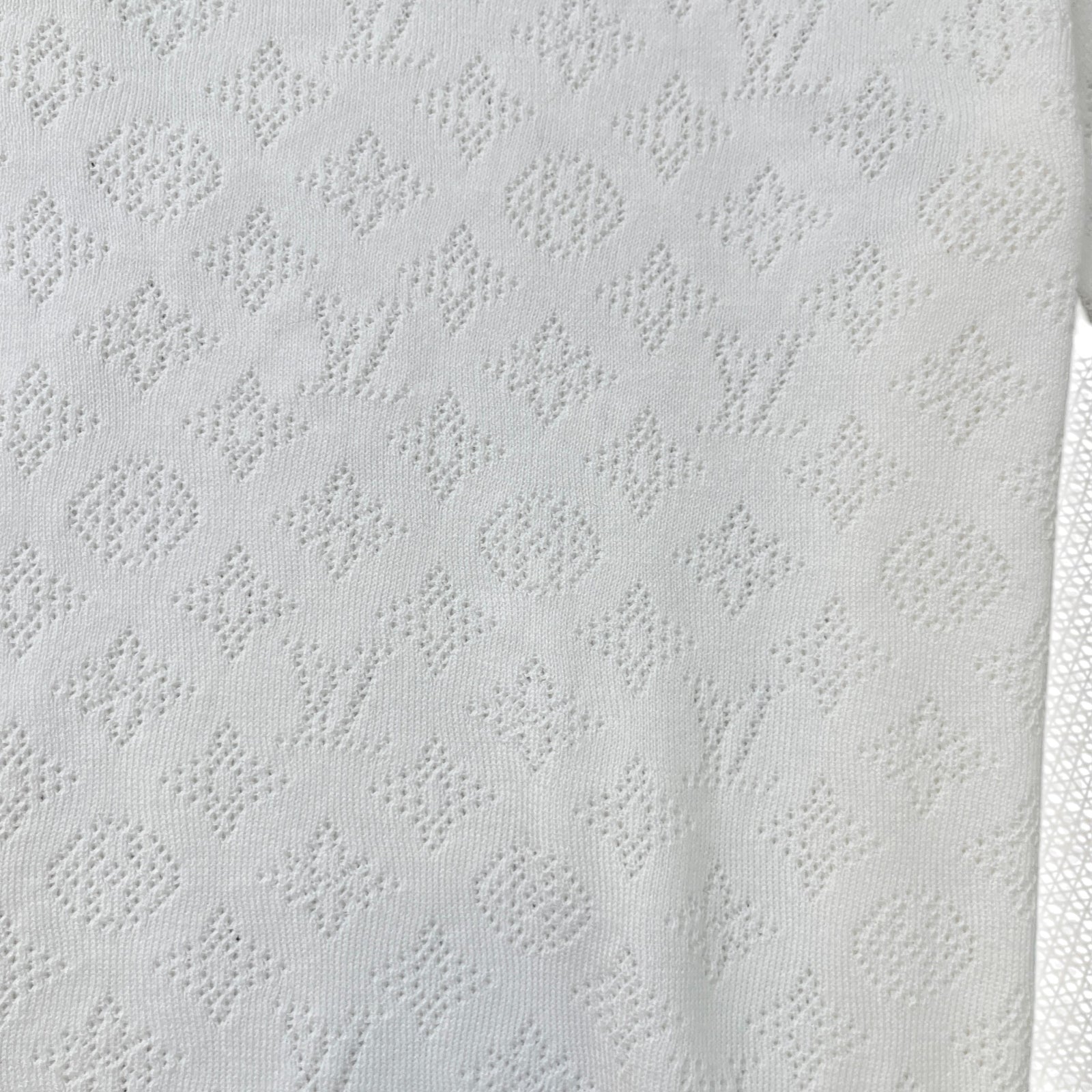 Men's Monogram Pointelle Shirt White Size XL - Photo 6