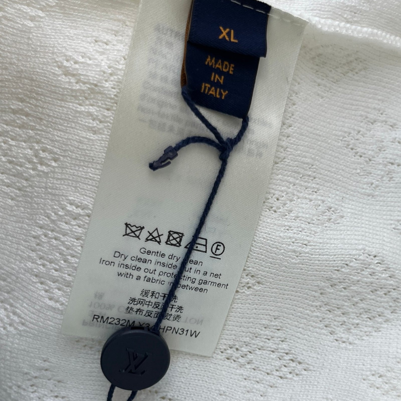 Men's Monogram Pointelle Shirt White Size XL - Photo 9