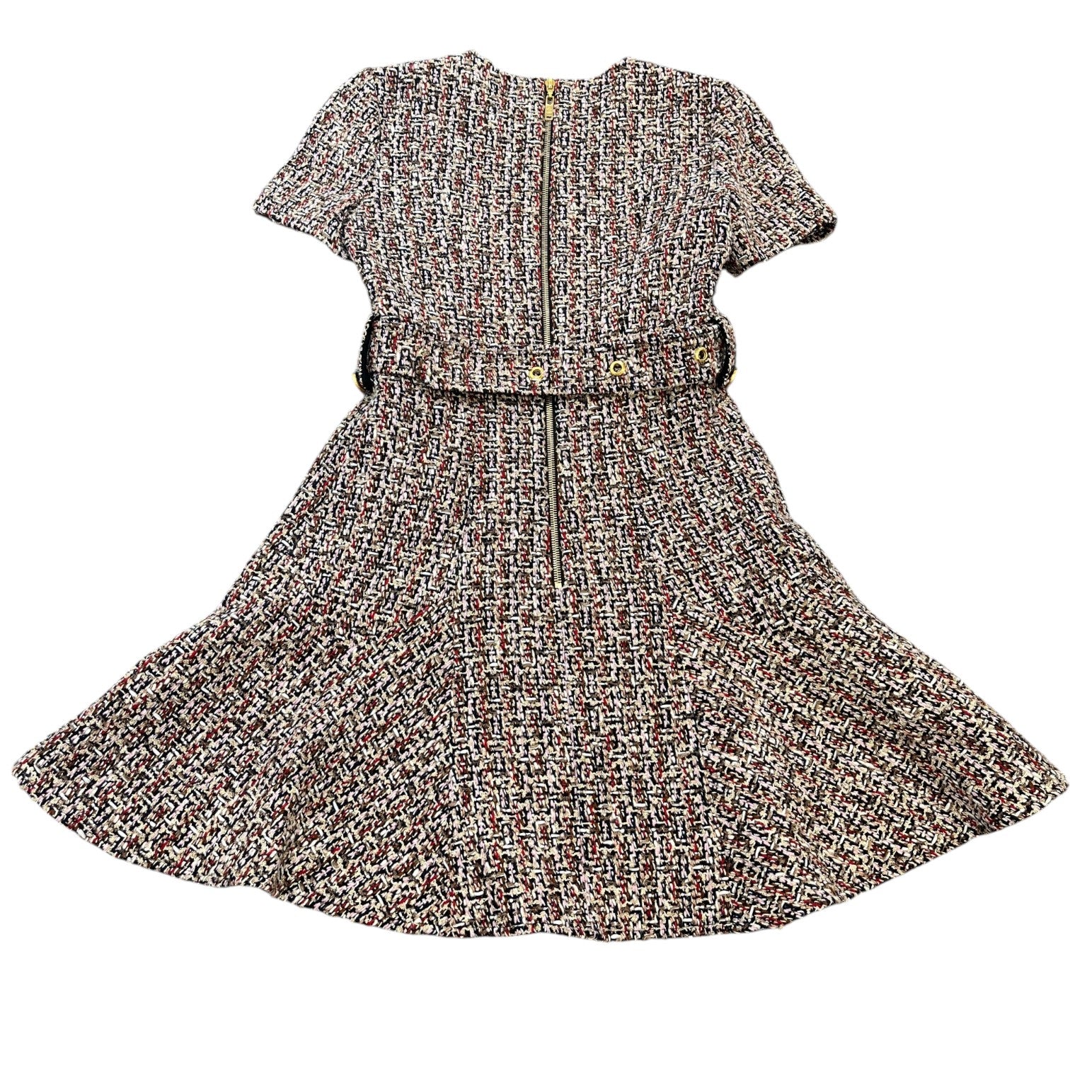 Women's Tweed Belted Skater Dress & Blazer Top Multi-Coloured Size M - Photo 3