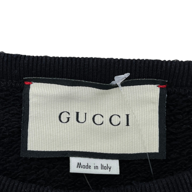 Men's Distressed Logo Print Sweatshirt Black Size M