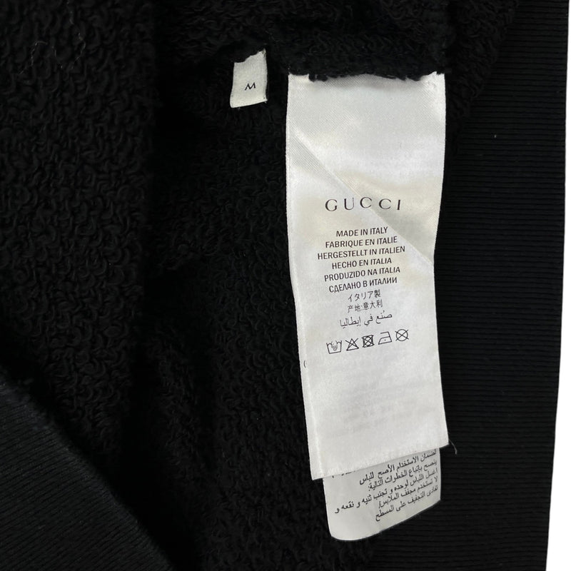 Men's Distressed Logo Print Sweatshirt Black Size M