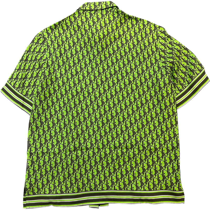 Men's Oblique Pixel Short Sleeve Shirt Green Size M