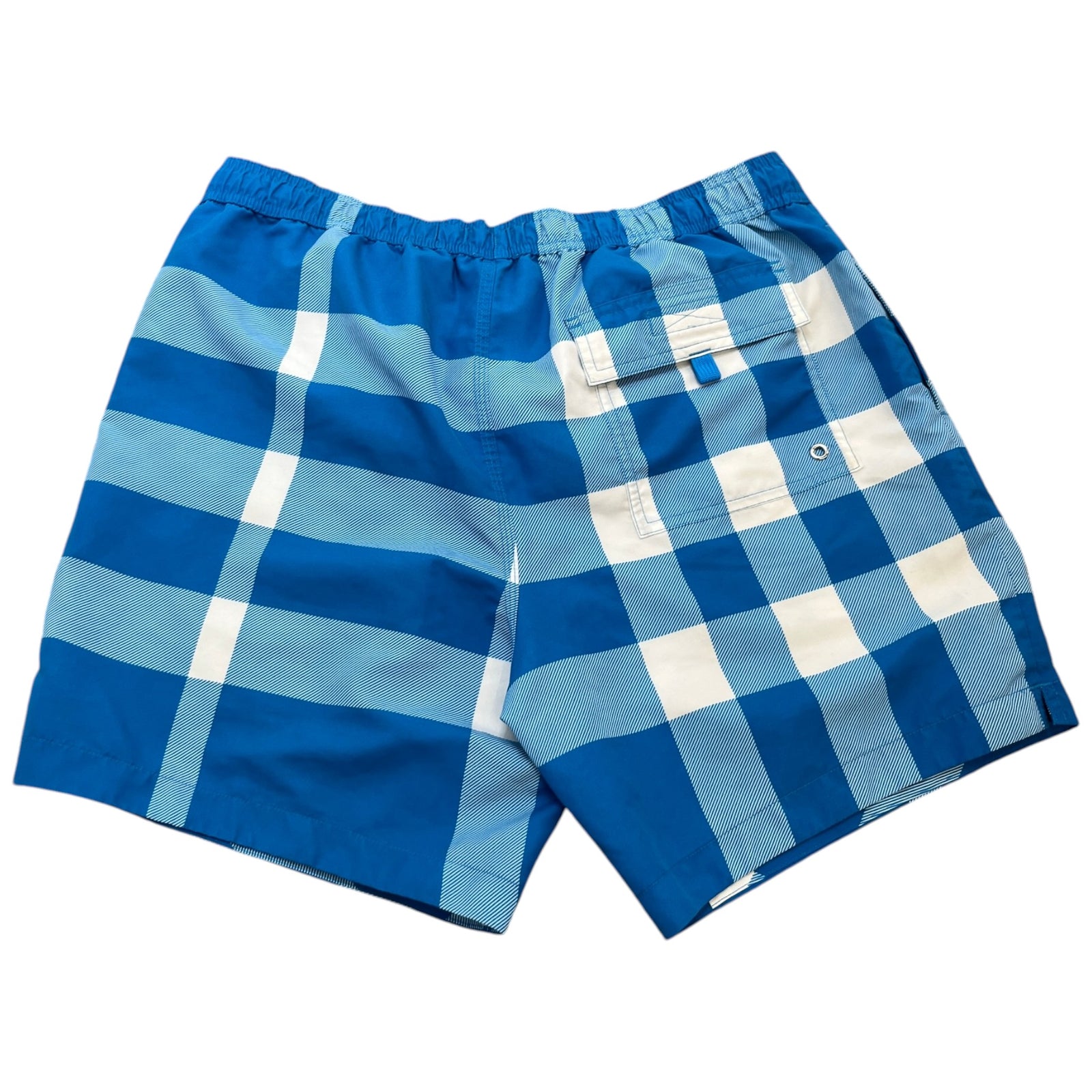 Men's Check Print Swim Shorts Blue Size M - Photo 2