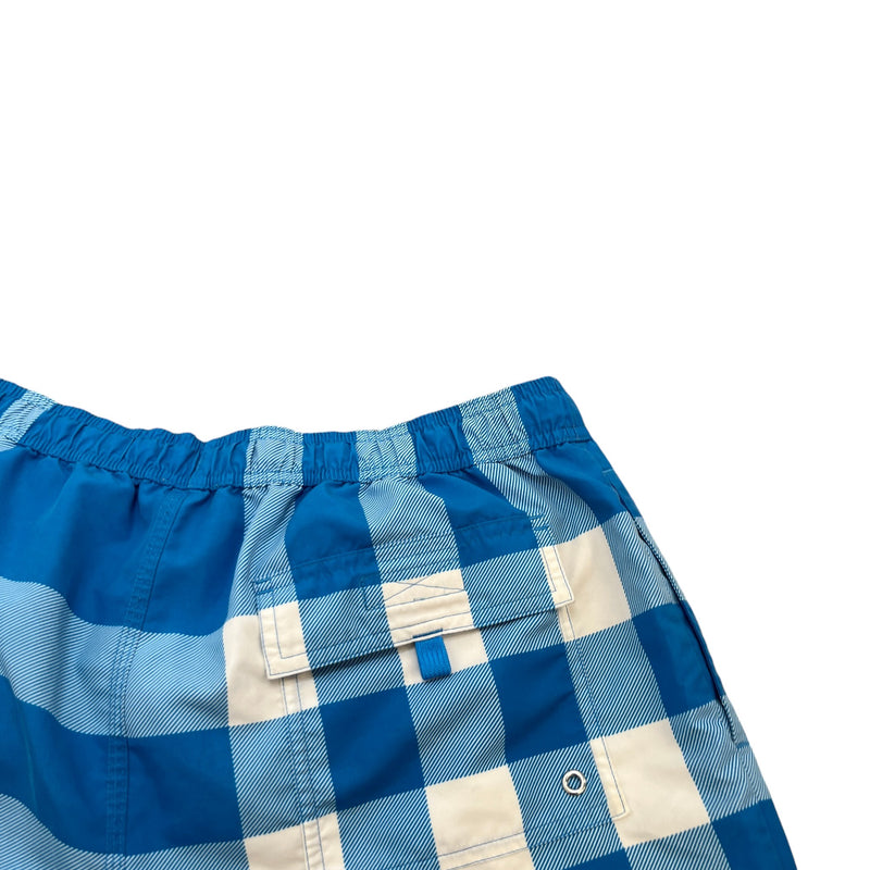 Men's Check Print Swim Shorts Blue Size M
