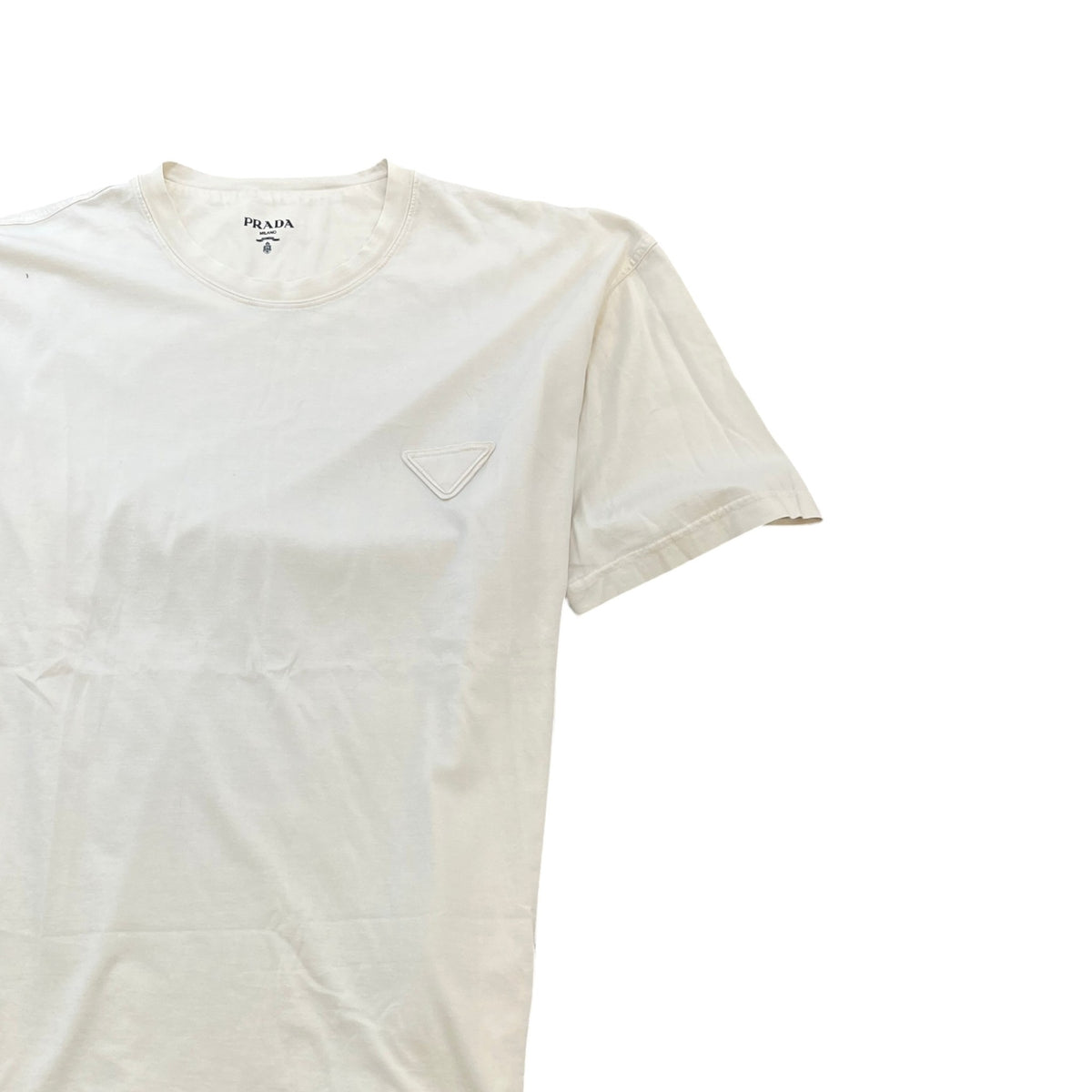 Men's Triangle Logo T-Shirt Cream Size 3XL - Photo 3
