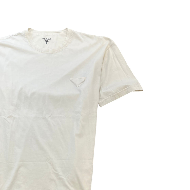 Men's Triangle Logo T-Shirt Cream Size 3XL