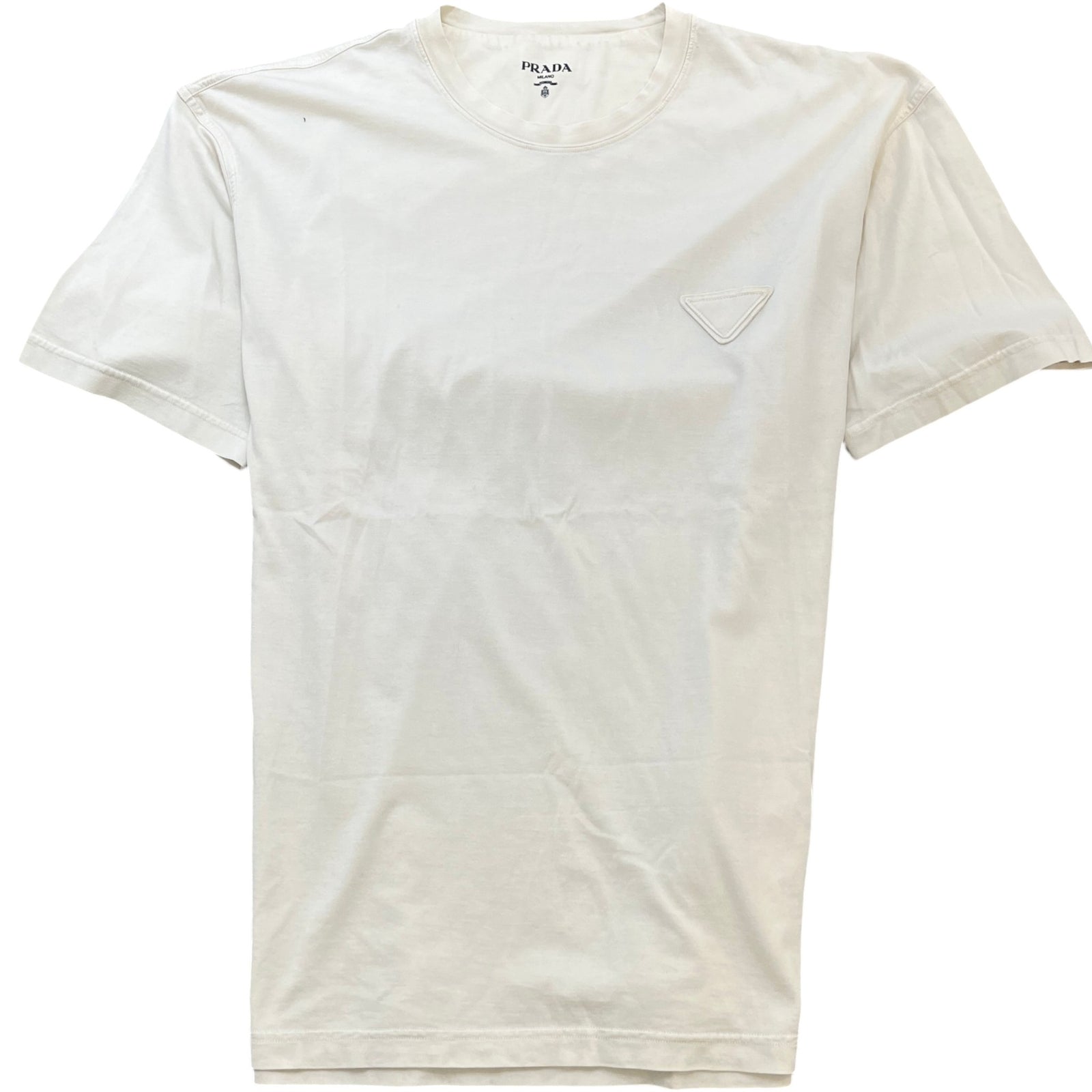 Men's Triangle Logo T-Shirt Cream Size 3XL - Photo 1