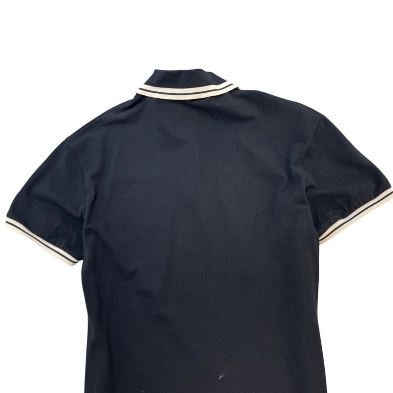 Men's Embroidered Logo Polo Shirt Black Size M