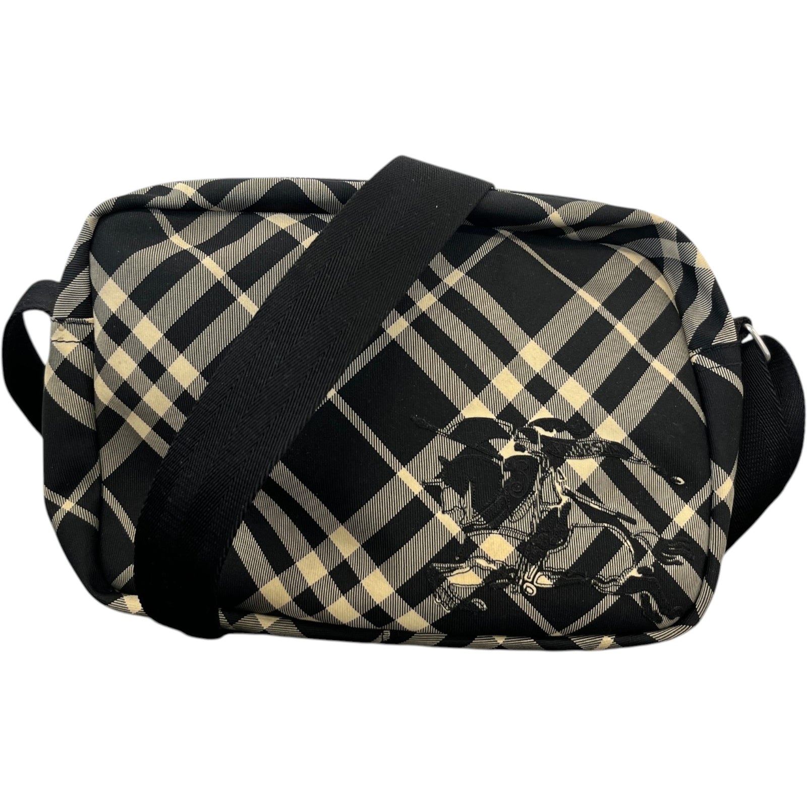 Men's Ekd Appliqué Checked Crossbody Messenger Bag Black - Photo 1