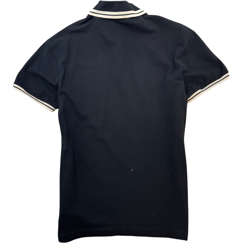 Men's Embroidered Logo Polo Shirt Black Size M