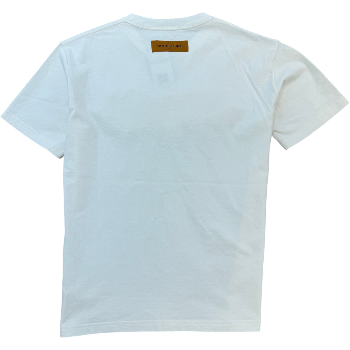 Men's 3D Embroidered Graffiti Logo T-Shirt White Size L - Photo 2
