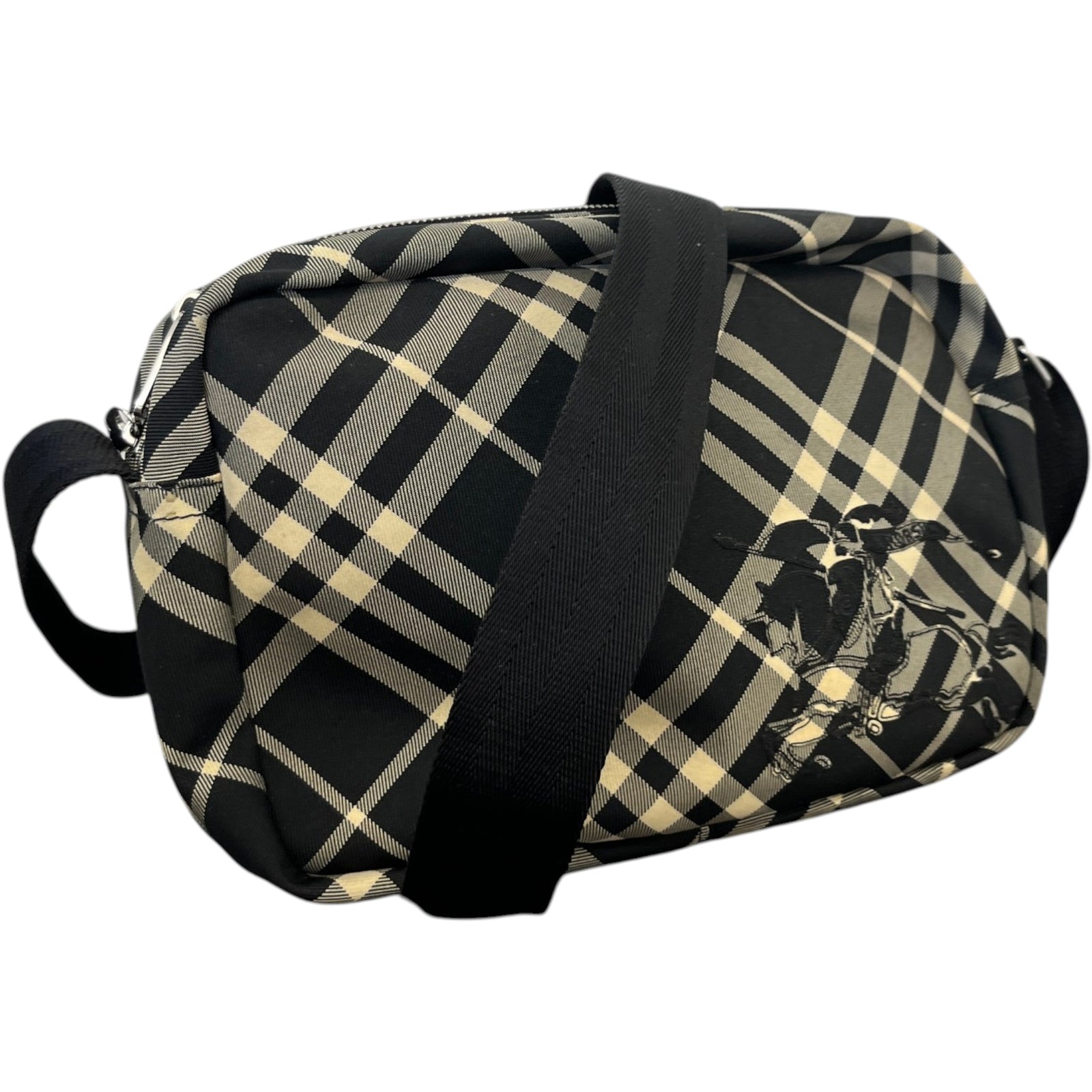 Men's Ekd Appliqué Checked Crossbody Messenger Bag Black - Photo 4