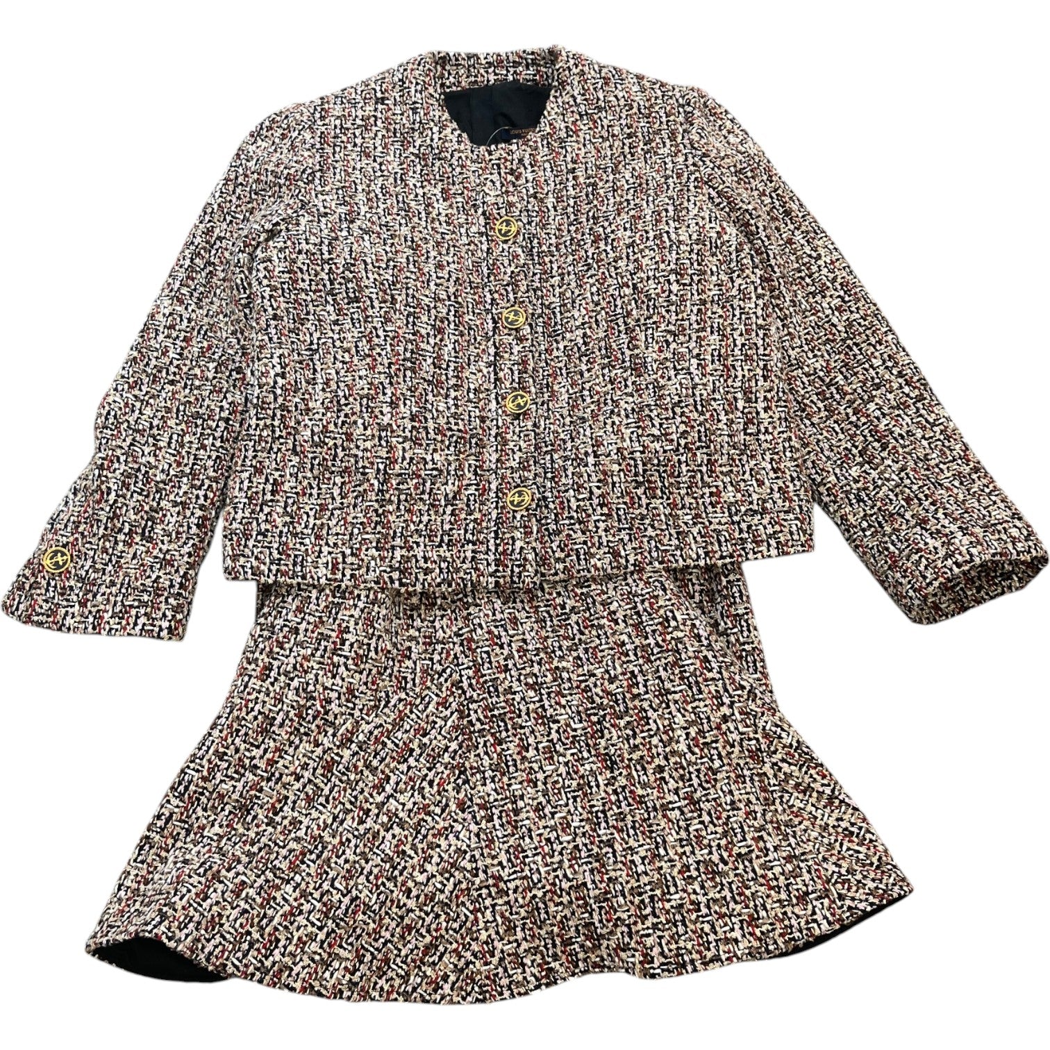 Women's Tweed Belted Skater Dress & Blazer Top Multi-Coloured Size M - Photo 15