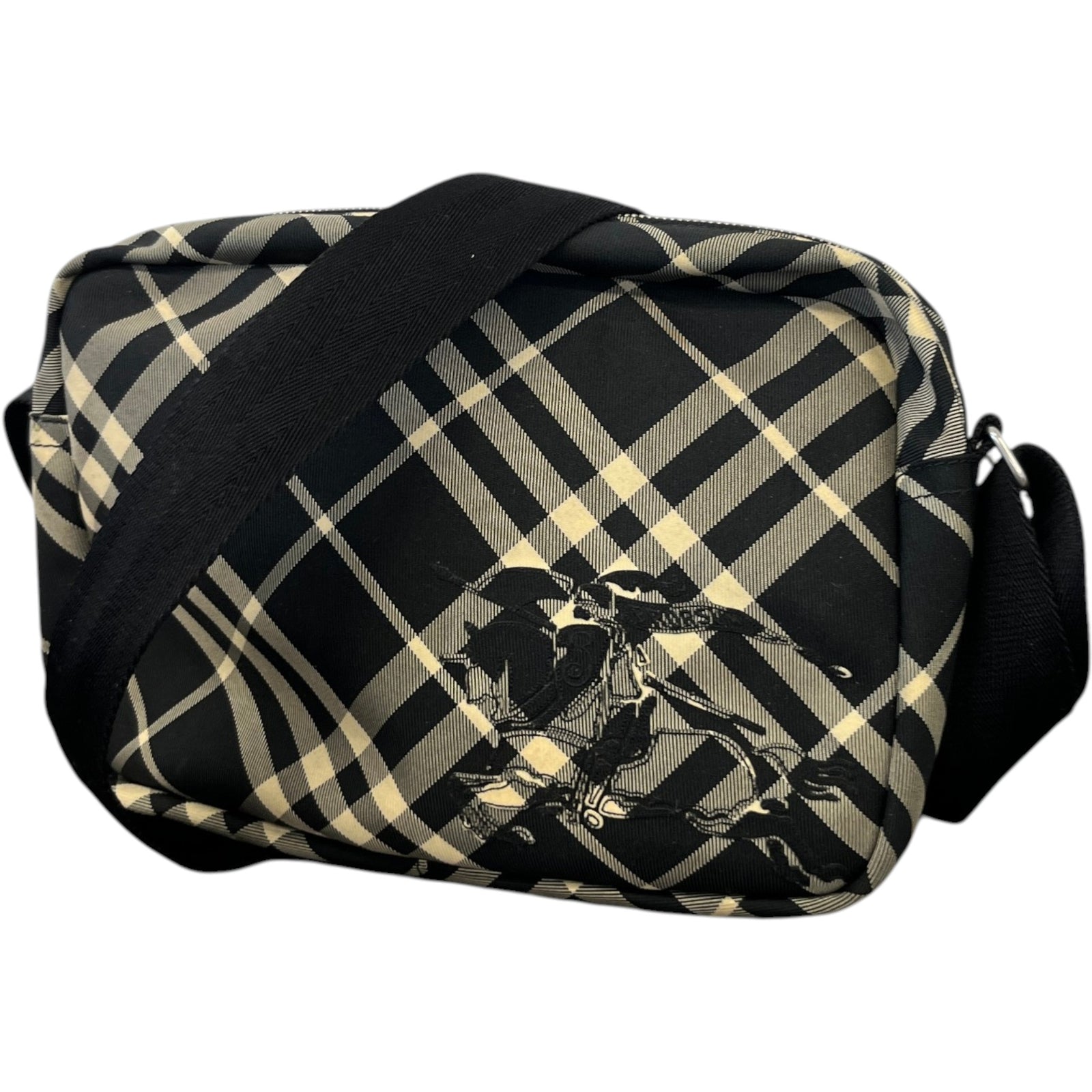 Men's Ekd Appliqué Checked Crossbody Messenger Bag Black - Photo 5