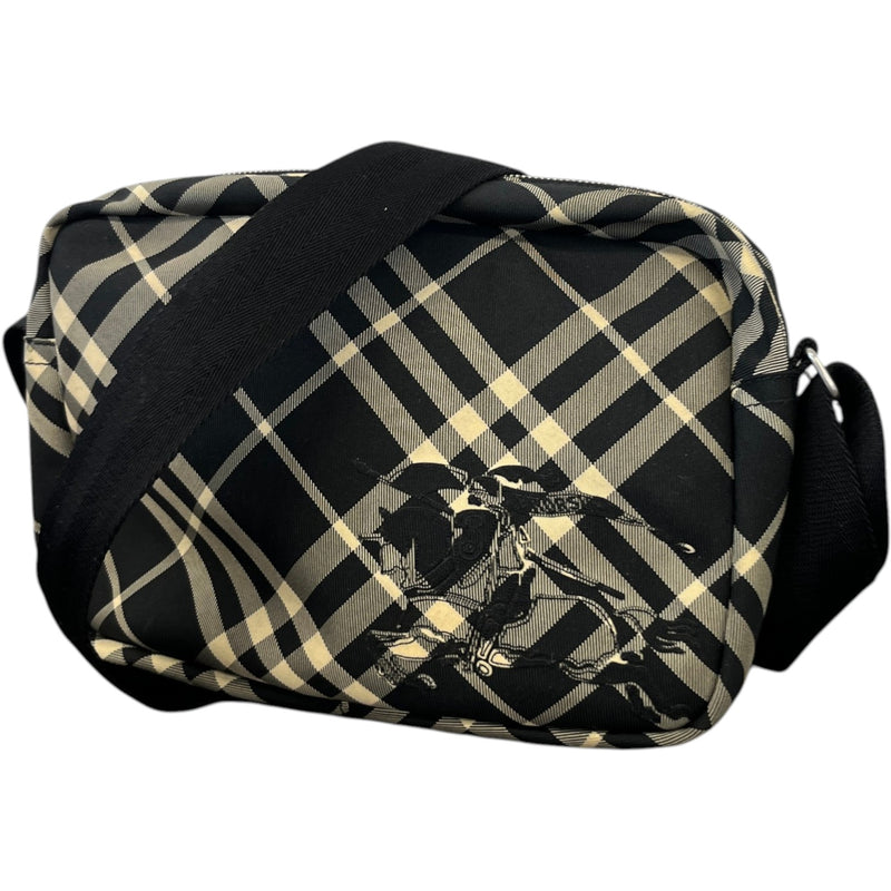 Men's Ekd Appliqué Checked Crossbody Messenger Bag Black