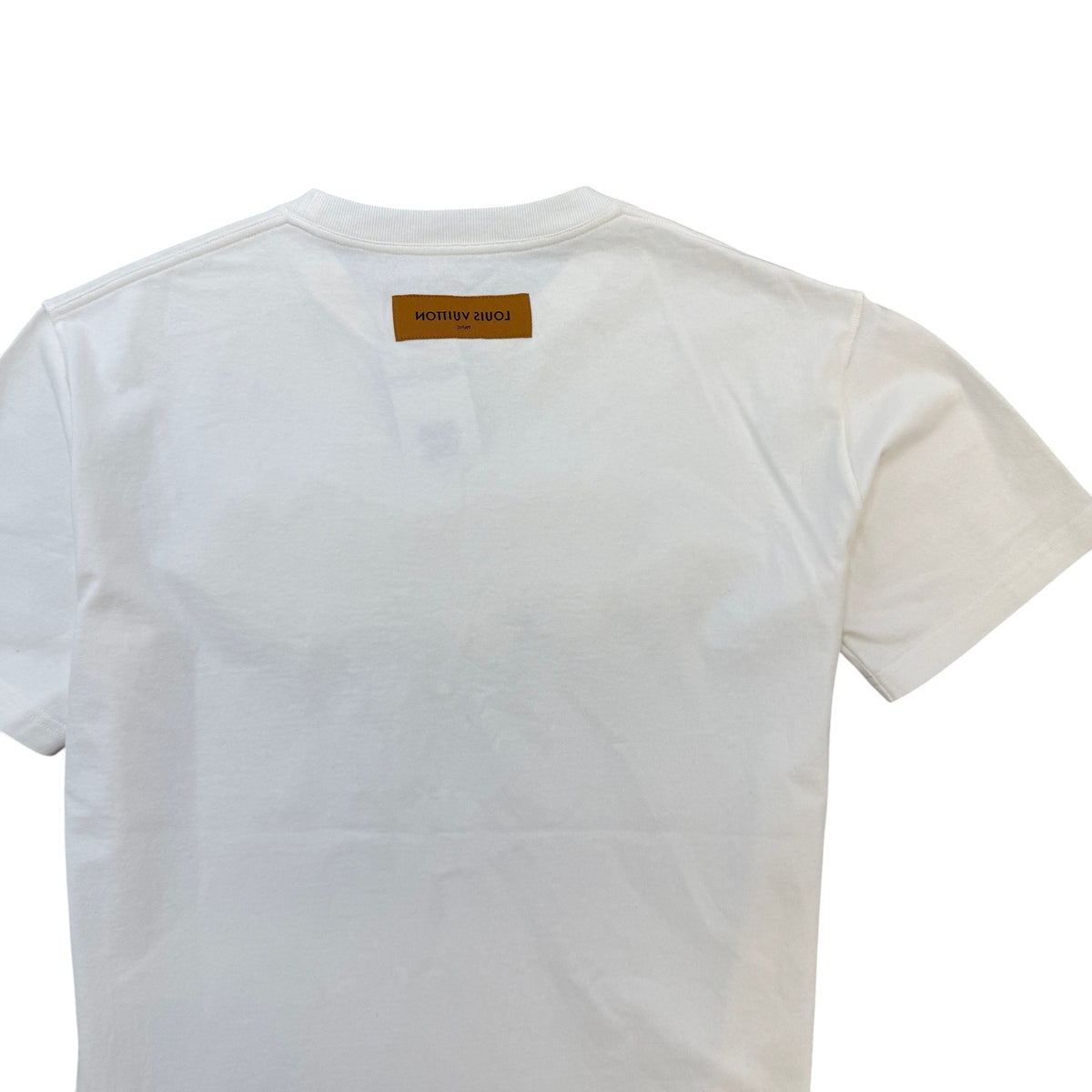 Men's 3D Embroidered Graffiti Logo T-Shirt White Size L - Photo 4