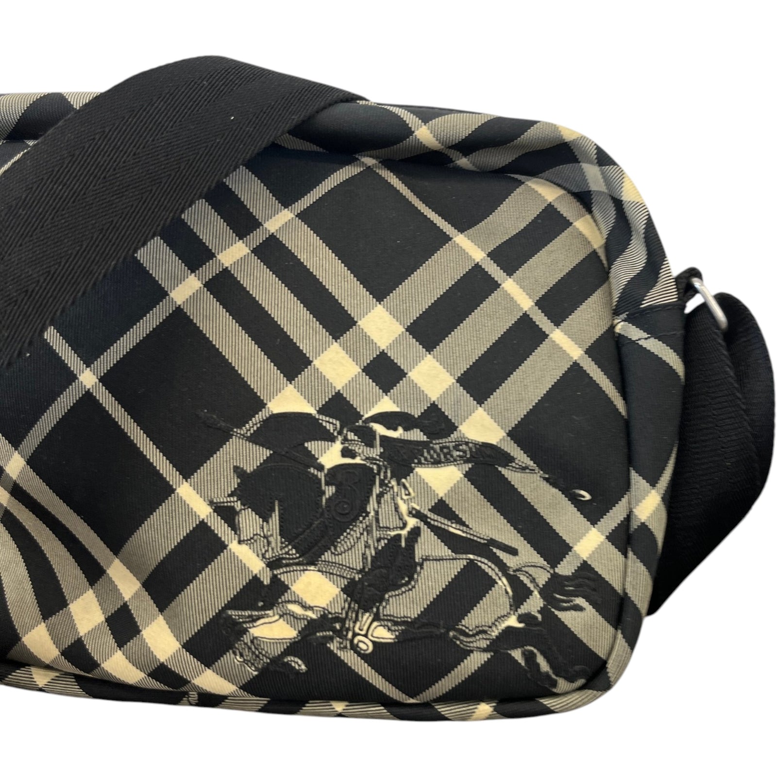 Men's Ekd Appliqué Checked Crossbody Messenger Bag Black - Photo 10