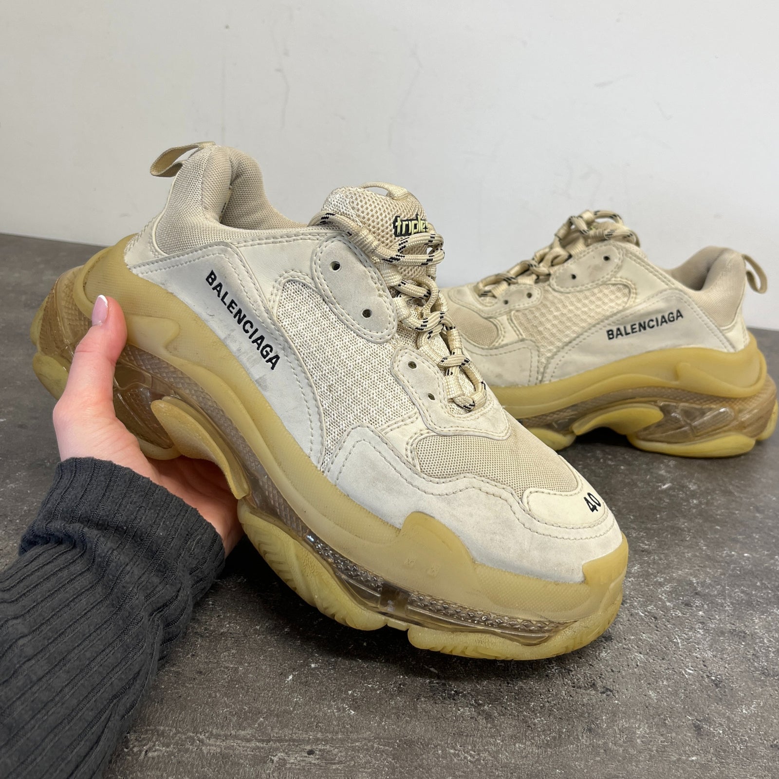 Men's Triple S Low Trainers Beige Size EU 40 / UK 6 - Photo 12