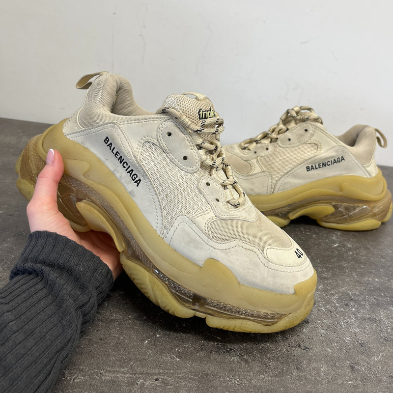 Men's Triple S Low Trainers Beige Size EU 40 / UK 6